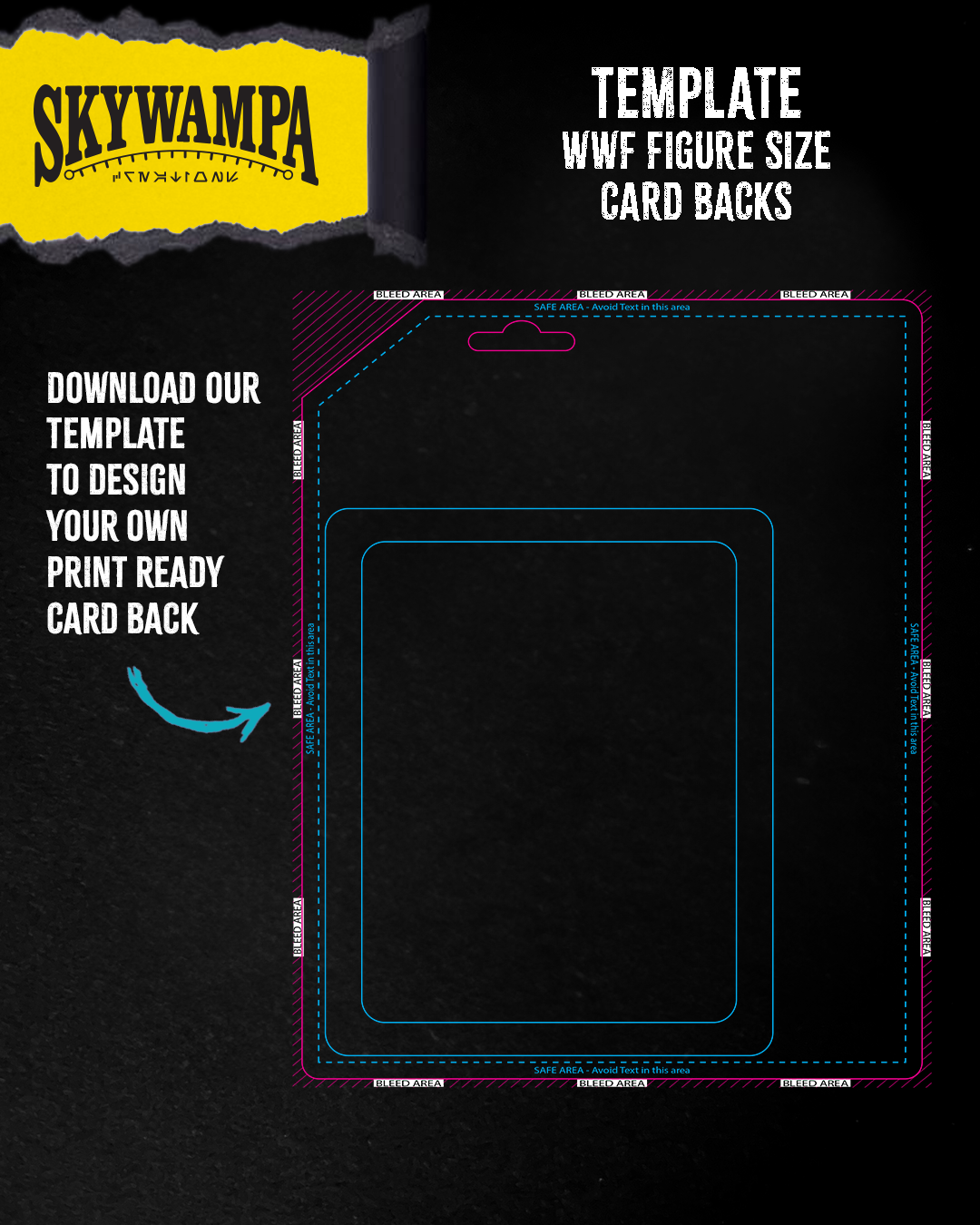 Template for WWF Figure Custom Card Backs – Design Your Own Card with Perfect Dimensions & Bleed