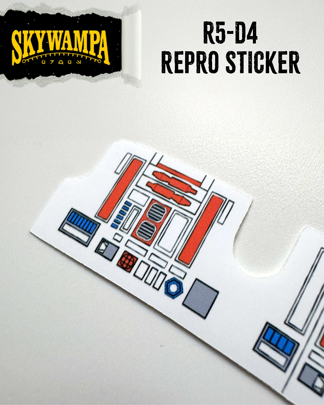 Vintage Kenner R5-D4 Replacement Sticker White