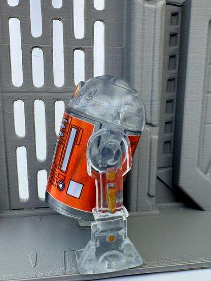 Custom R2 Droid Clear & Orange Action Figure | Vintage Kenner Style Figure