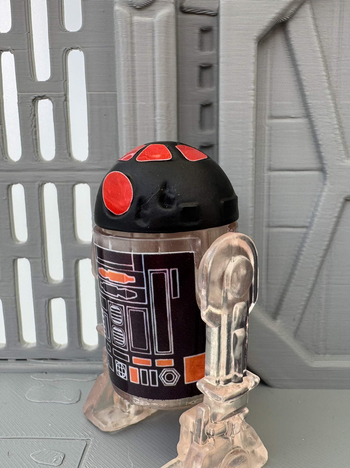 Custom R2 Droid Clear & Black Action Figure | Vintage Kenner Style Figure