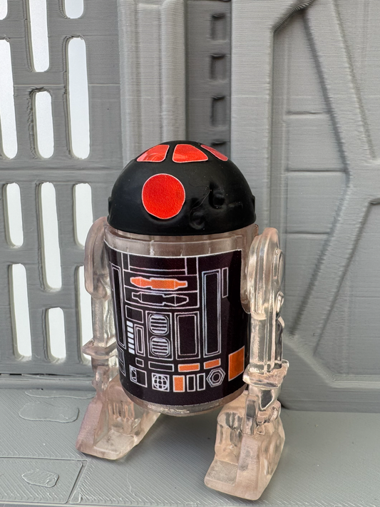 Custom R2 Droid Clear & Black Action Figure | Vintage Kenner Style Figure