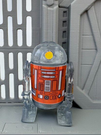 Custom R2 Droid Clear & Orange Action Figure | Vintage Kenner Style Figure
