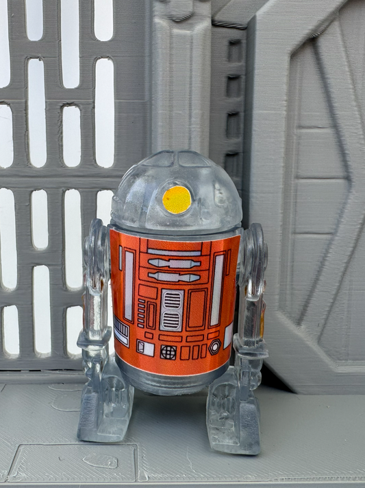 Custom R2 Droid Clear & Orange Action Figure | Vintage Kenner Style Figure