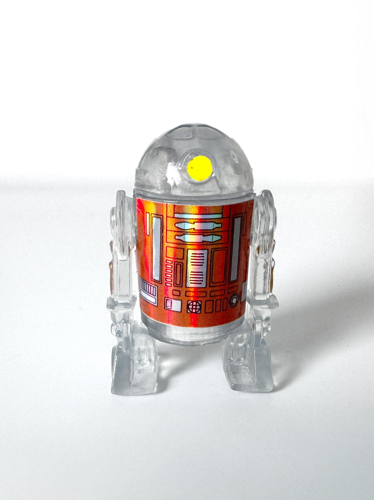 Custom R2 Droid Clear & Orange Action Figure | Vintage Kenner Style Figure