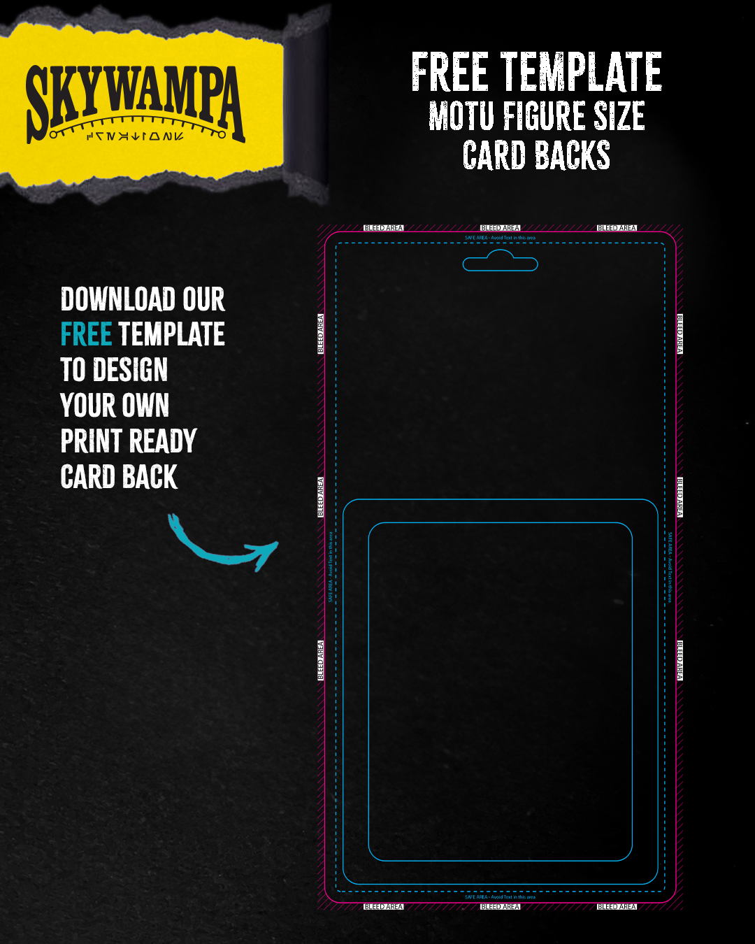 Free Template for MOTU Figure Custom Card Backs – Design Your Own Card with Perfect Dimensions & Bleed