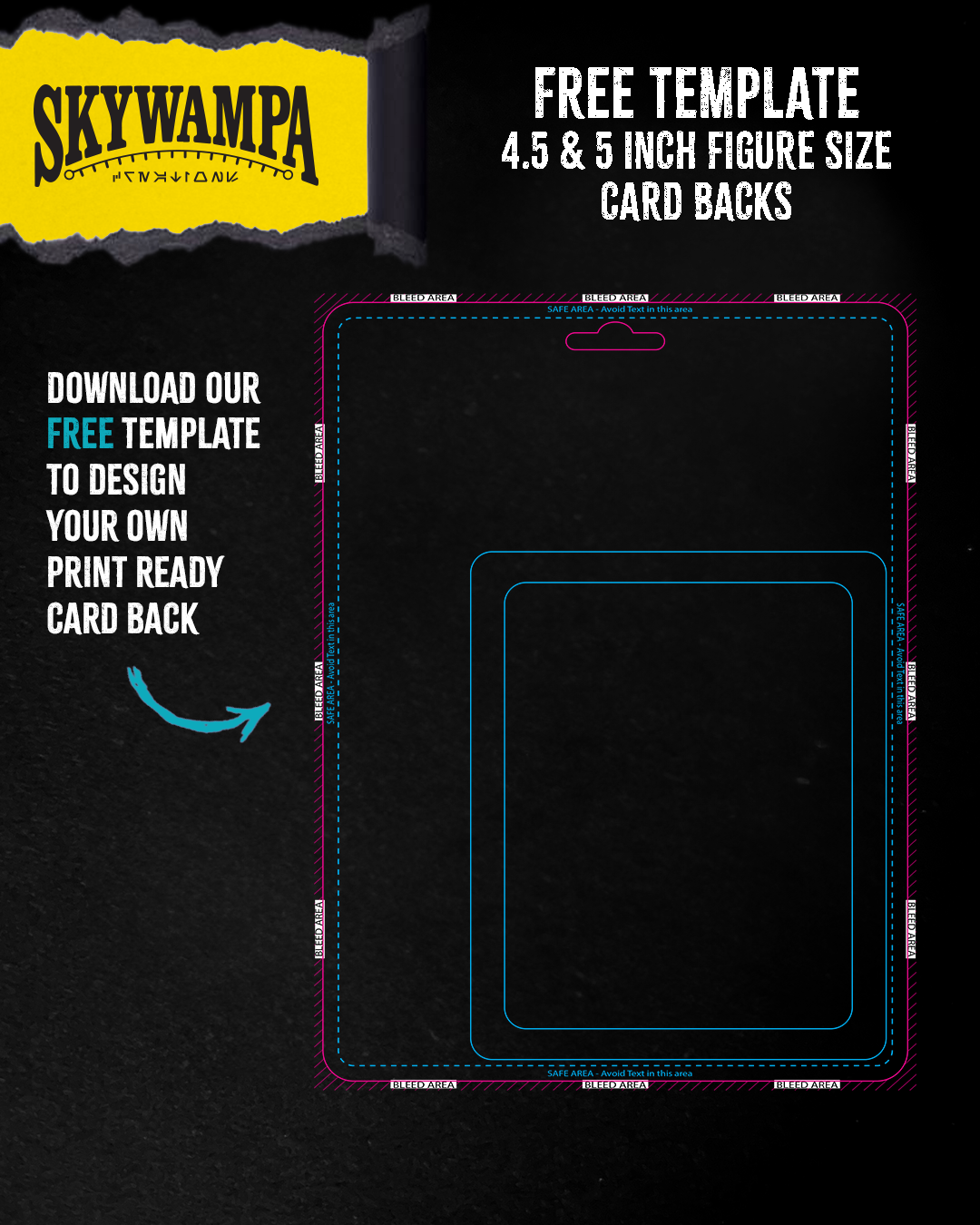 Free Template for 4.5 & 5 Inch Figure Custom Card Backs – Design Your Own Card with Perfect Dimensions & Bleed