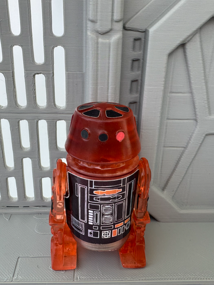 Custom R5 Droid Clear Orange & Black Action Figure | Vintage Kenner Style Figure
