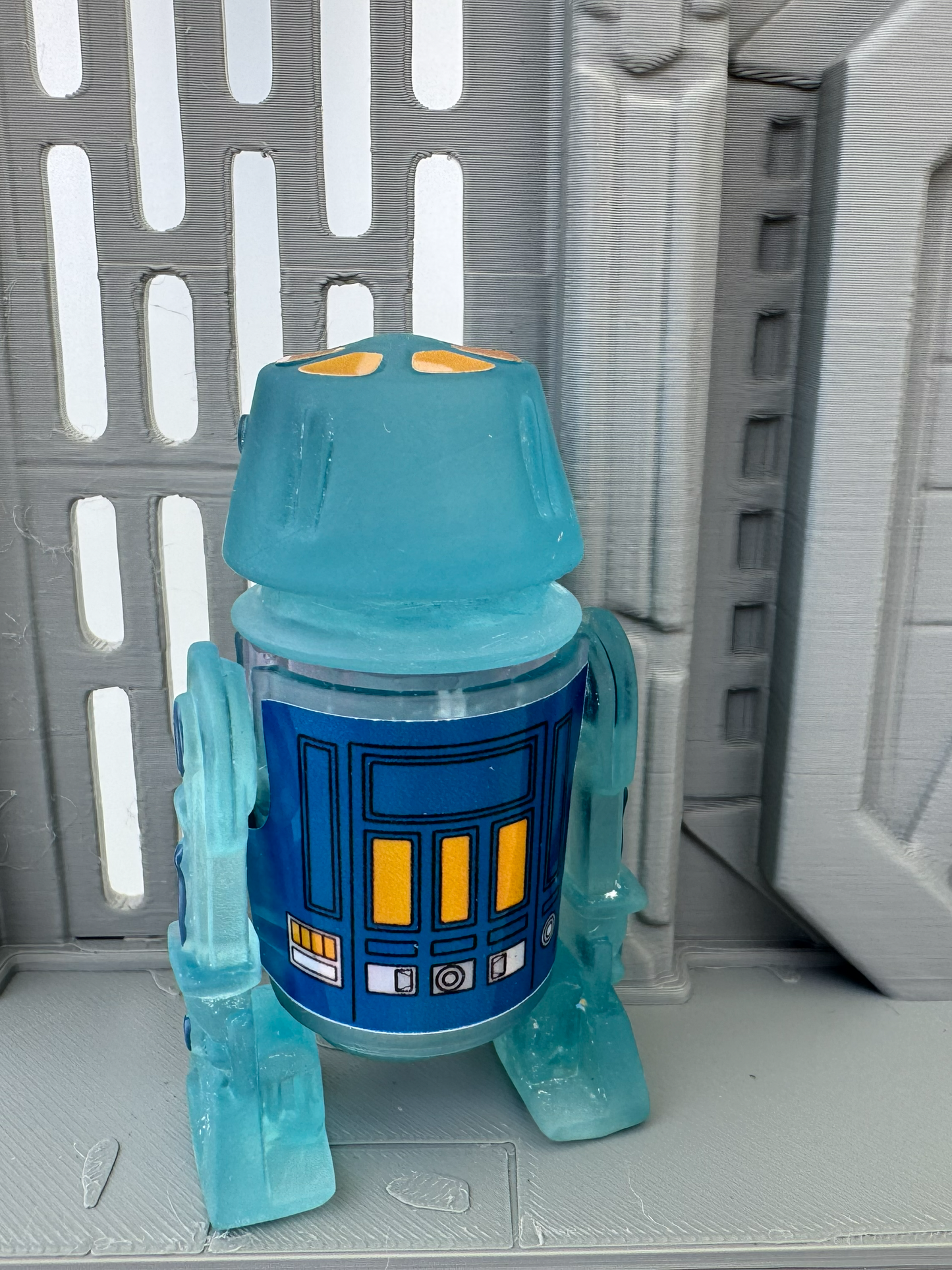 Custom R5 Droid Clear Blue Action Figure | Vintage Kenner Style Figure