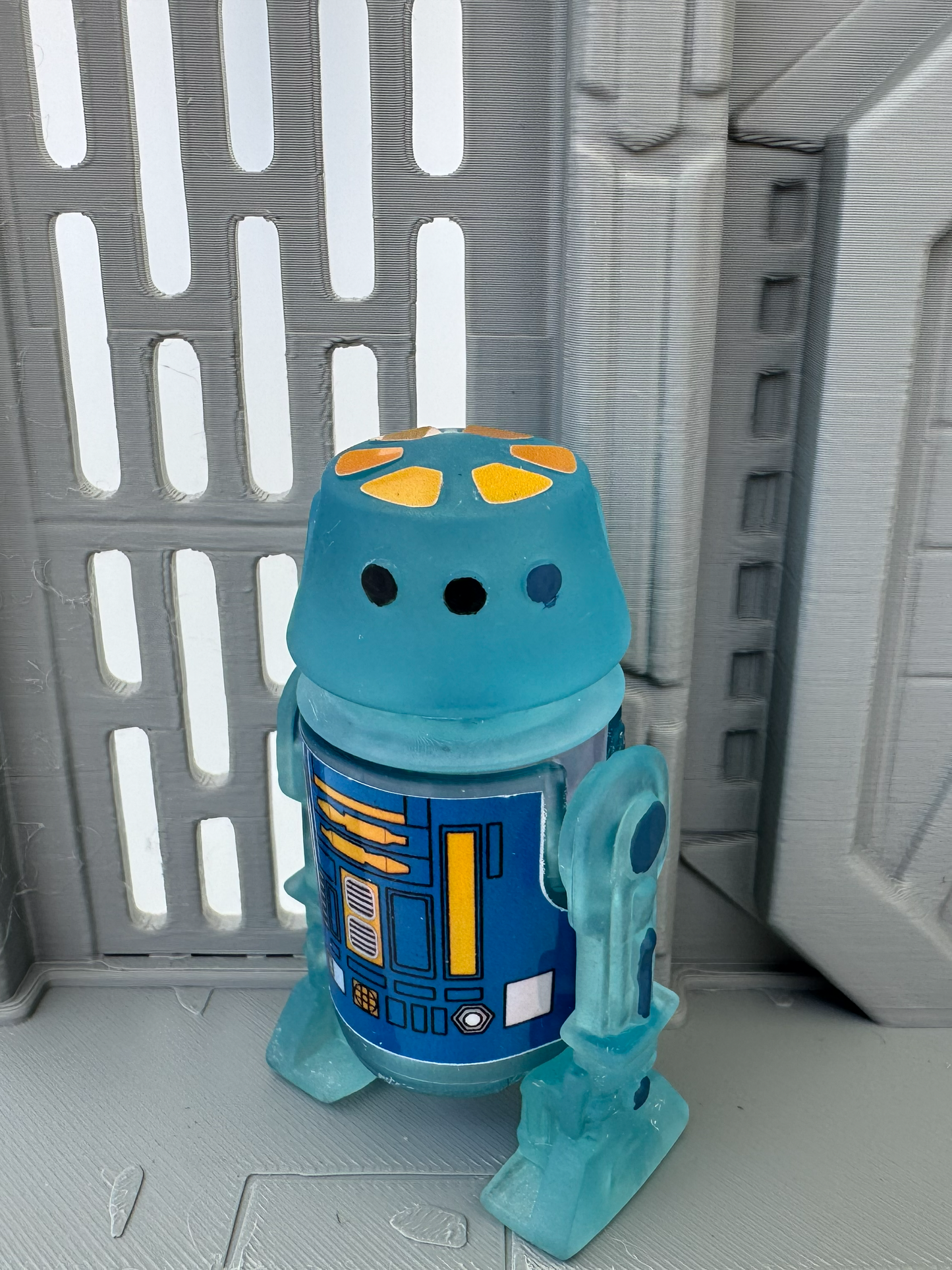 Custom R5 Droid Clear Blue Action Figure | Vintage Kenner Style Figure