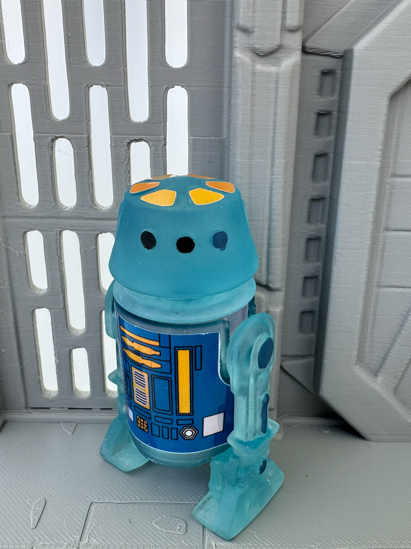 Custom R5 Droid Clear Blue Action Figure | Vintage Kenner Style Figure