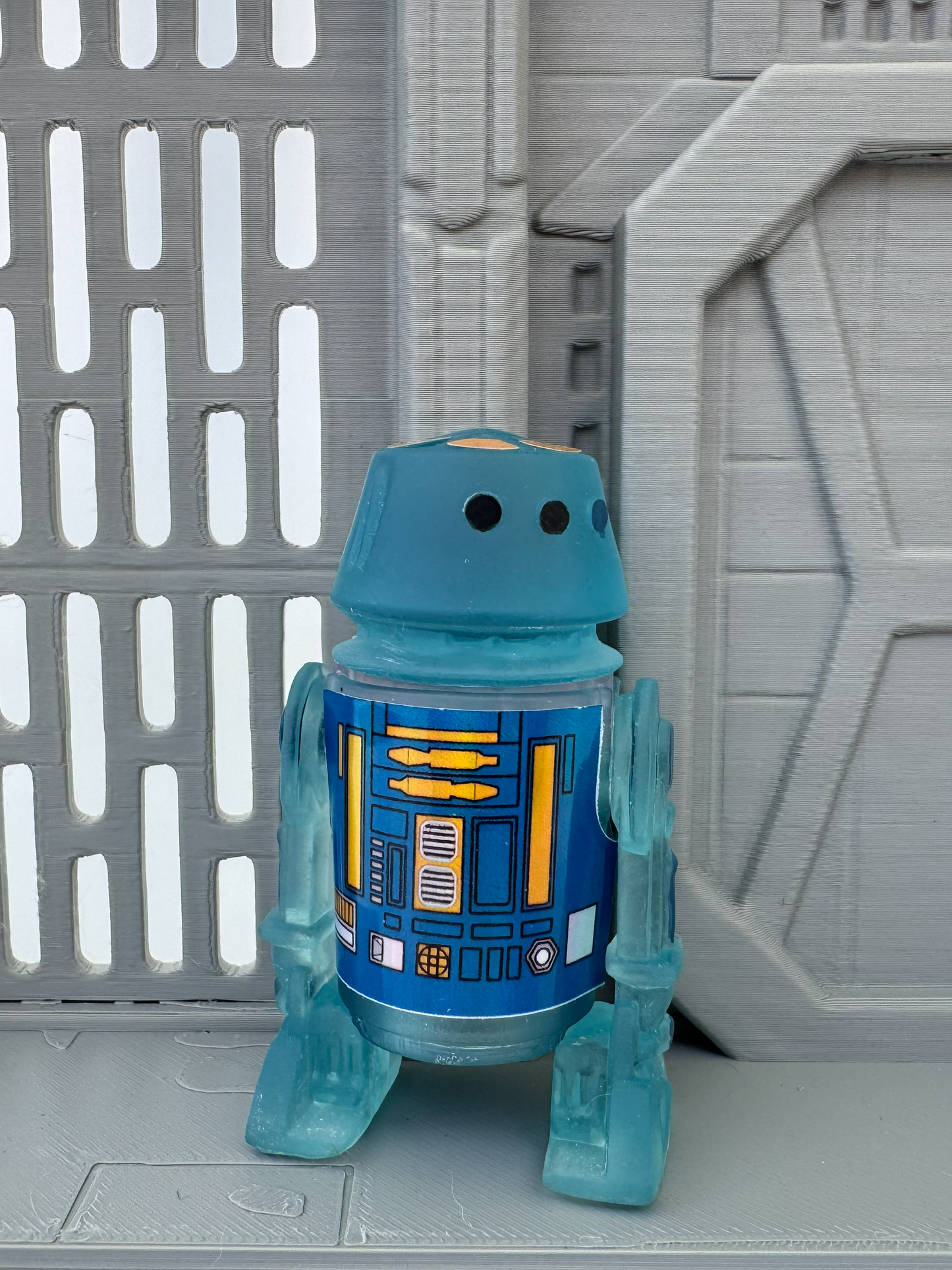 Custom R5 Droid Clear Blue Action Figure | Vintage Kenner Style Figure