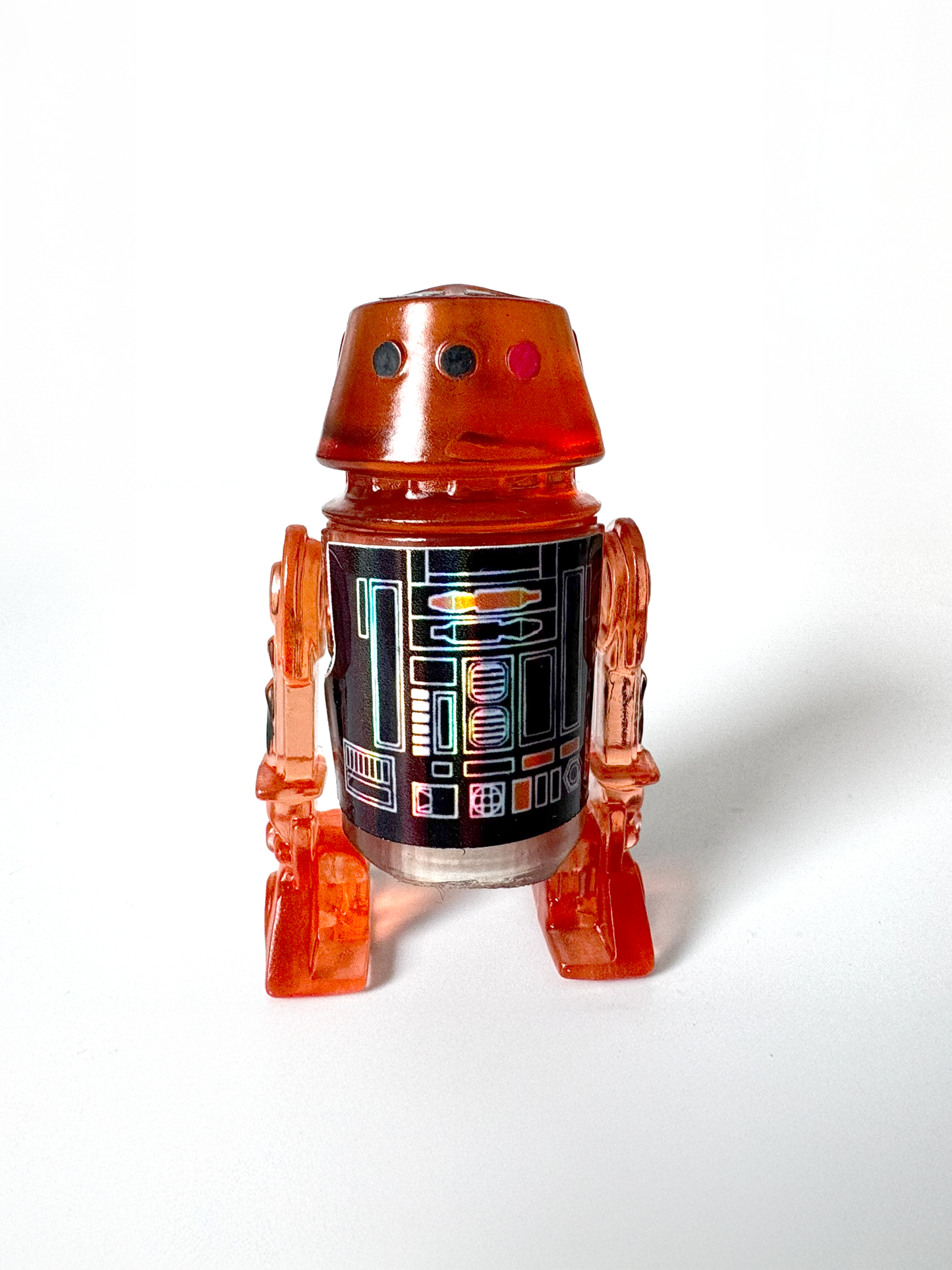Custom R5 Droid Clear Orange & Black Action Figure | Vintage Kenner Style Figure