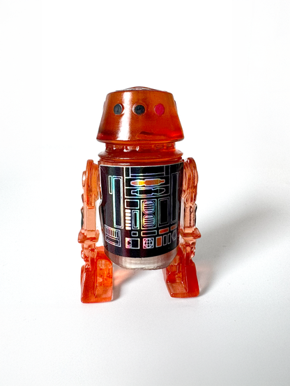 Custom R5 Droid Clear Orange & Black Action Figure | Vintage Kenner Style Figure