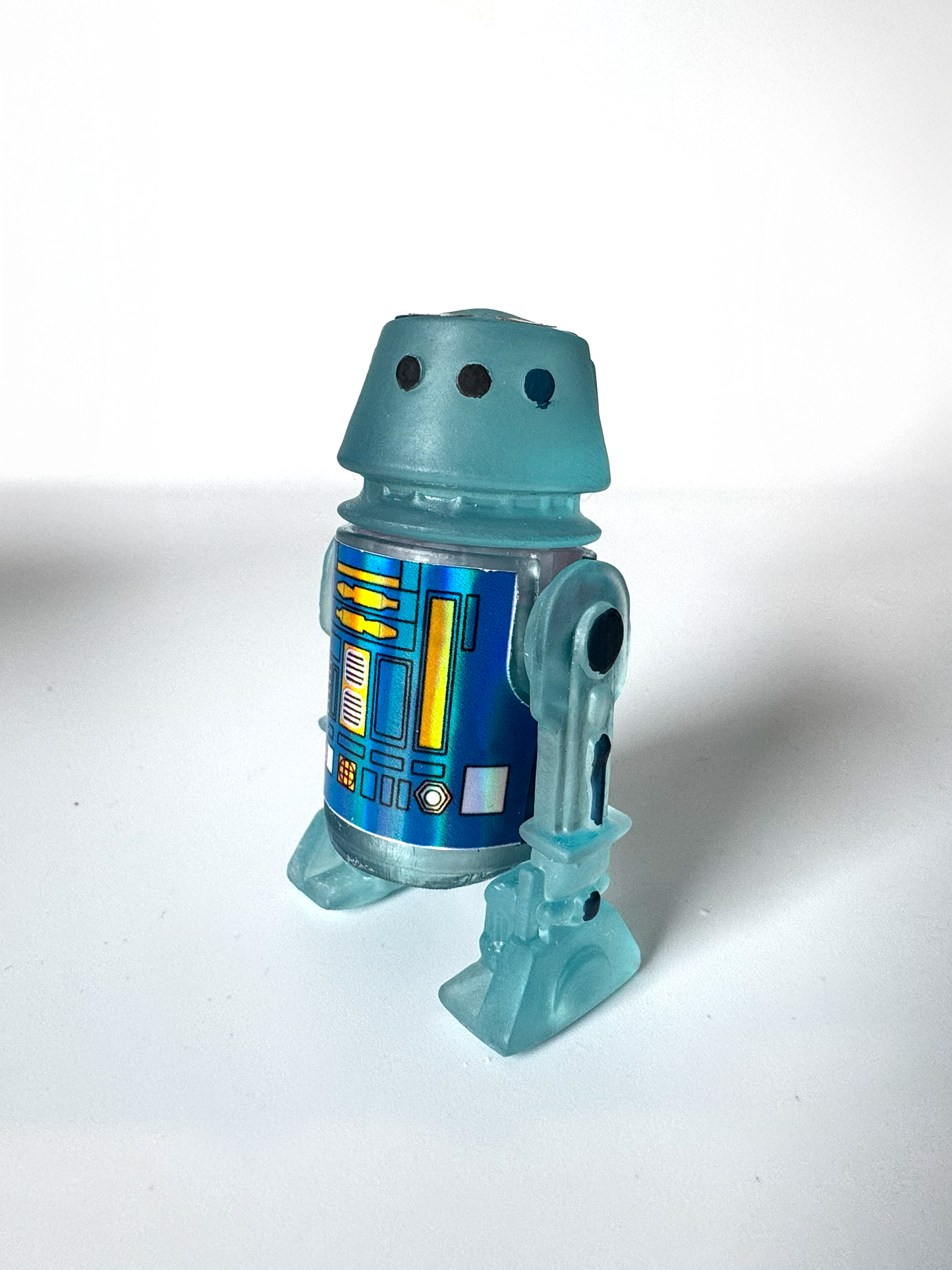 Custom R5 Droid Clear Blue Action Figure | Vintage Kenner Style Figure