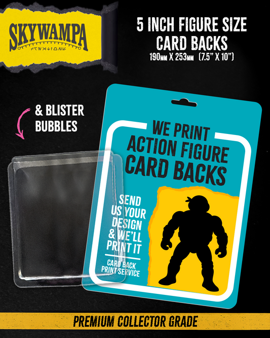 4.5 & 5 Inch Action Figure Custom Card Backs – Premium Collector Grade Quality & Blister Bubble Packaging