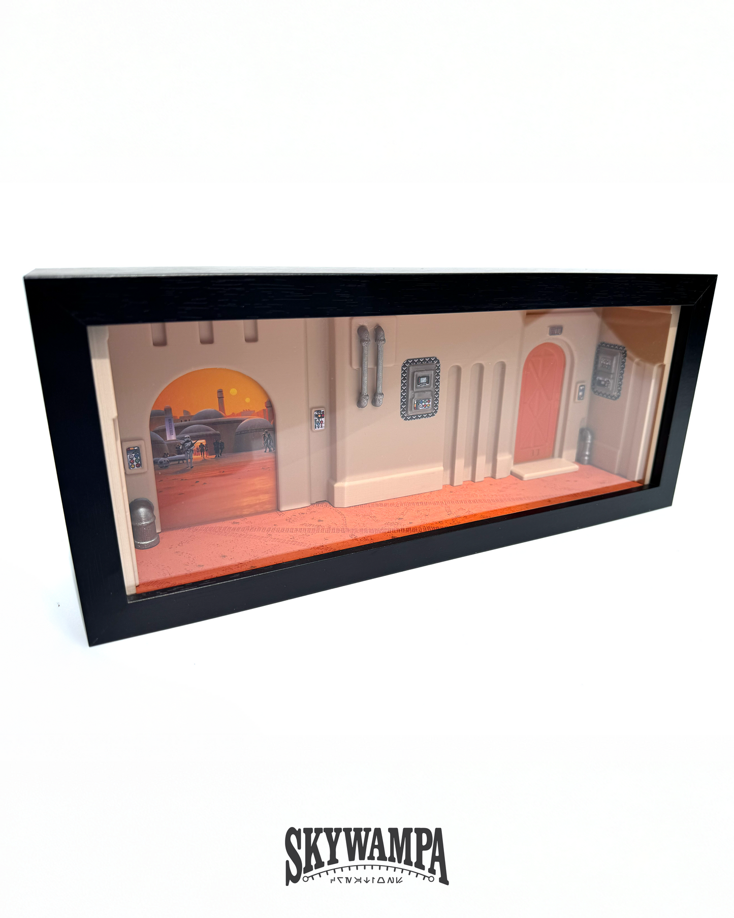Star Wars Action Figure Display Case for 3.75" Figures – Wall Mounted Tatooine Diorama Display Shelf