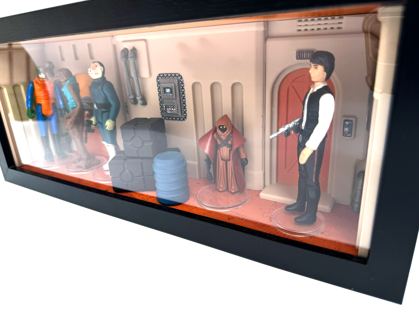 Star Wars Action Figure Display Case for 3.75" Figures – Wall Mounted Tatooine Diorama Display Shelf