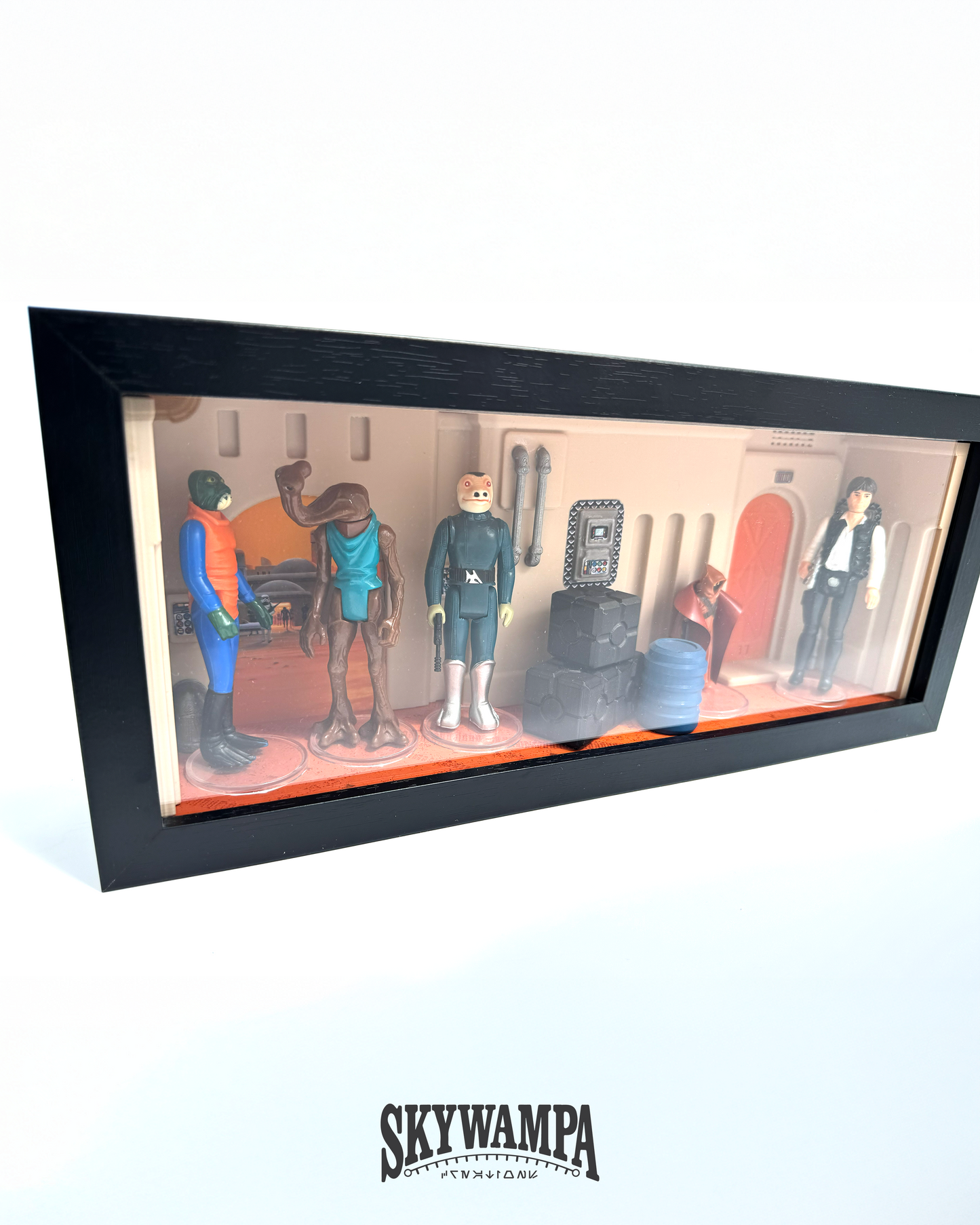 Star Wars Action Figure Display Case for 3.75" Figures – Wall Mounted Tatooine Diorama Display Shelf