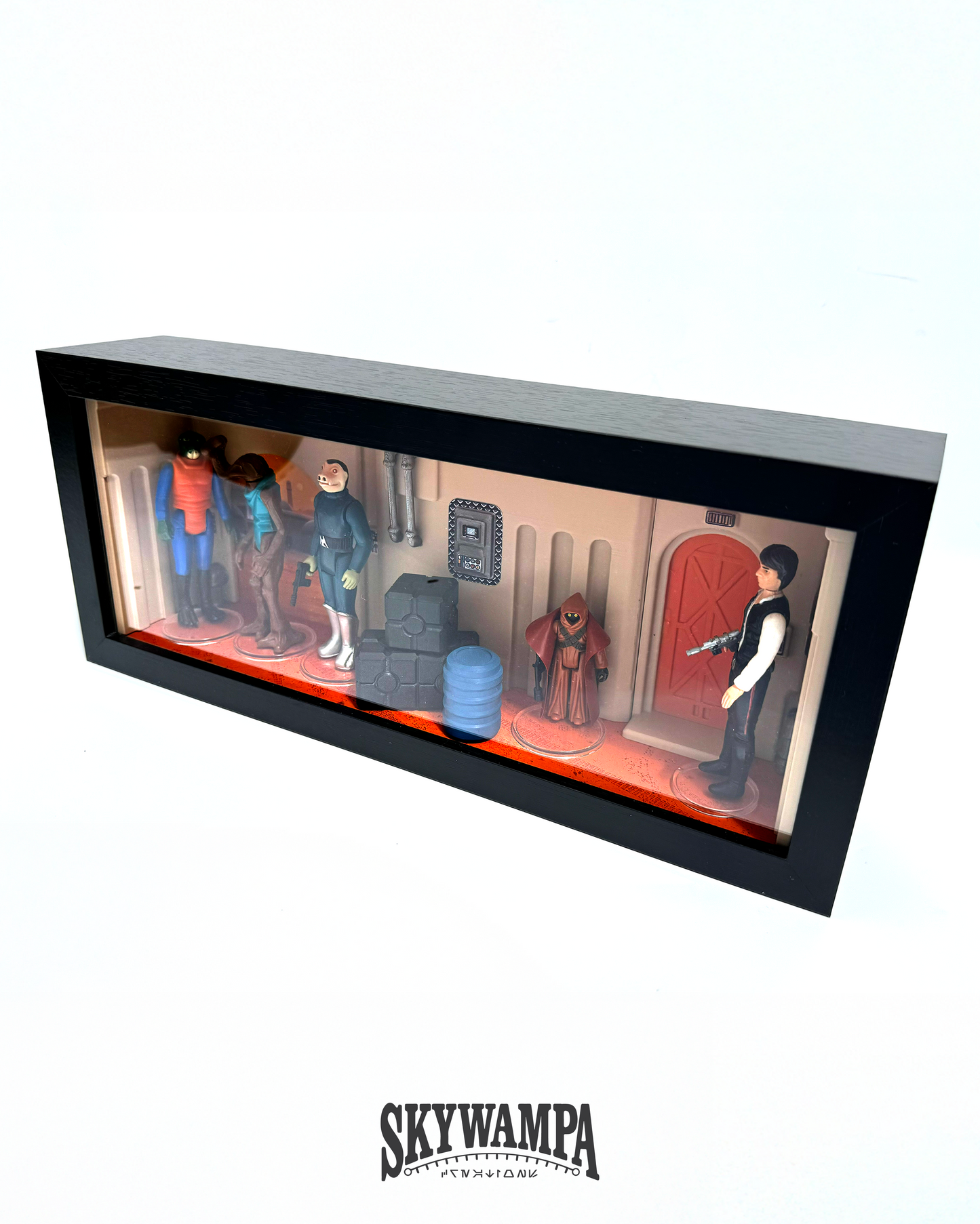 Star Wars Action Figure Display Case for 3.75" Figures – Wall Mounted Tatooine Diorama Display Shelf