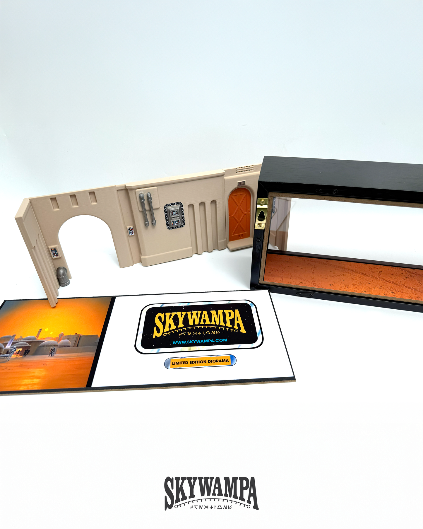 Star Wars Action Figure Display Case for 3.75" Figures – Wall Mounted Tatooine Diorama Display Shelf