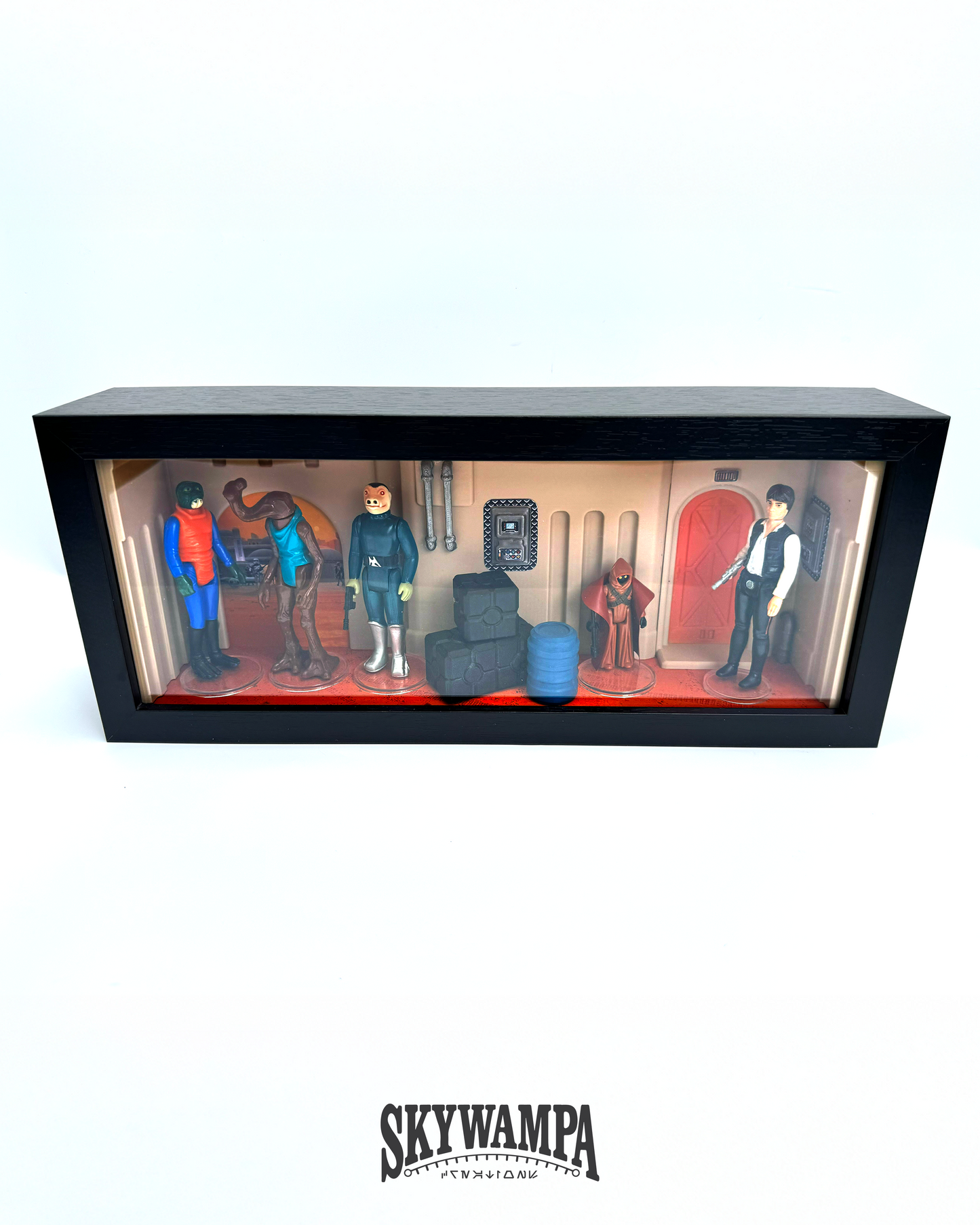 Star Wars Action Figure Display Case for 3.75" Figures – Wall Mounted Tatooine Diorama Display Shelf