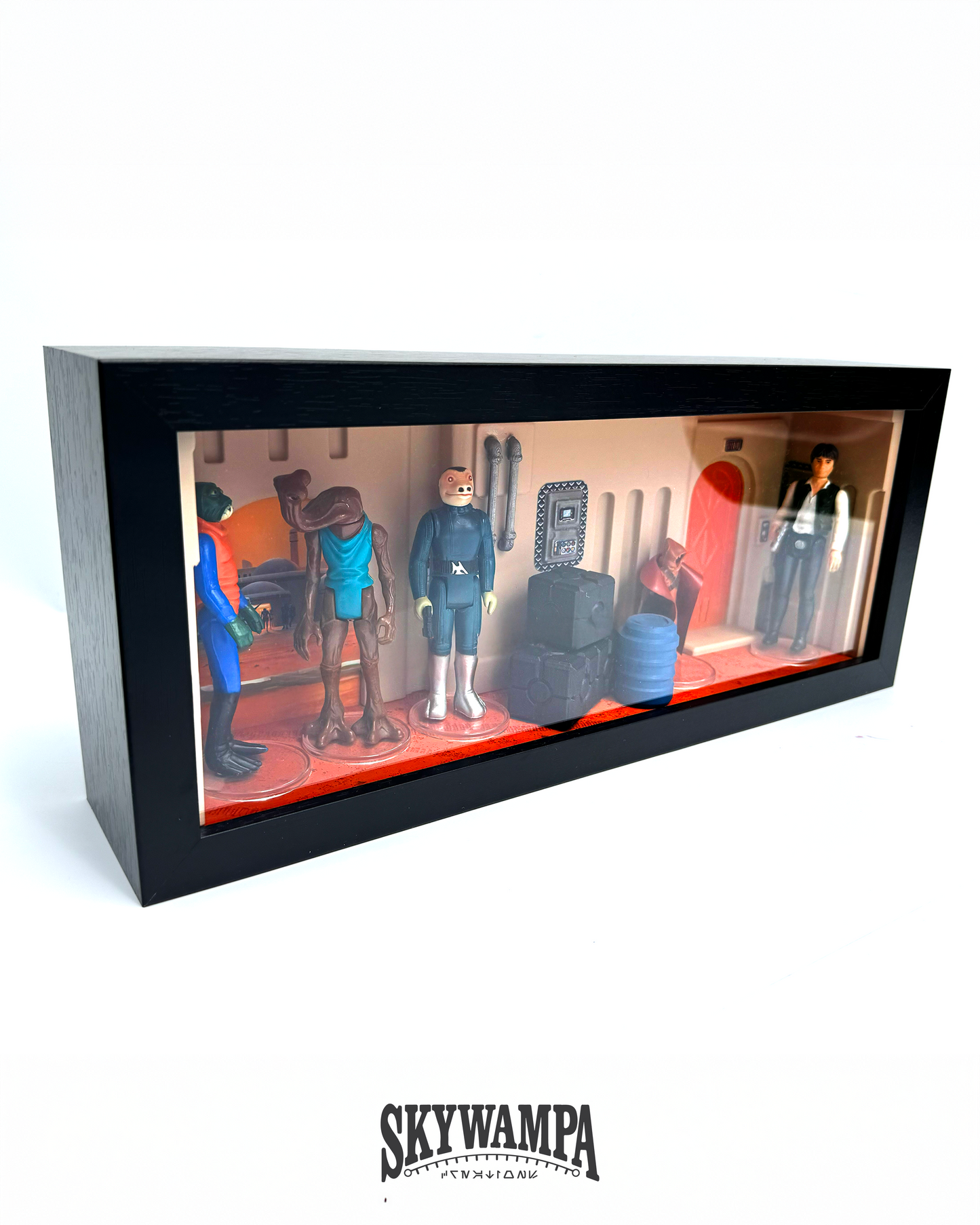 Star Wars Action Figure Display Case for 3.75" Figures – Wall Mounted Tatooine Diorama Display Shelf