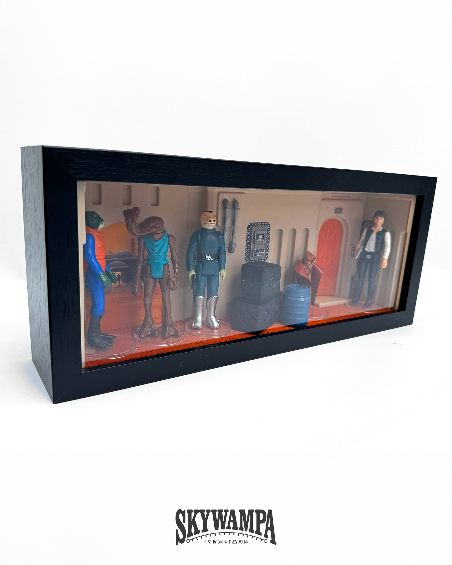 Star Wars Action Figure Display Case for 3.75" Figures – Wall Mounted Tatooine Diorama Display Shelf