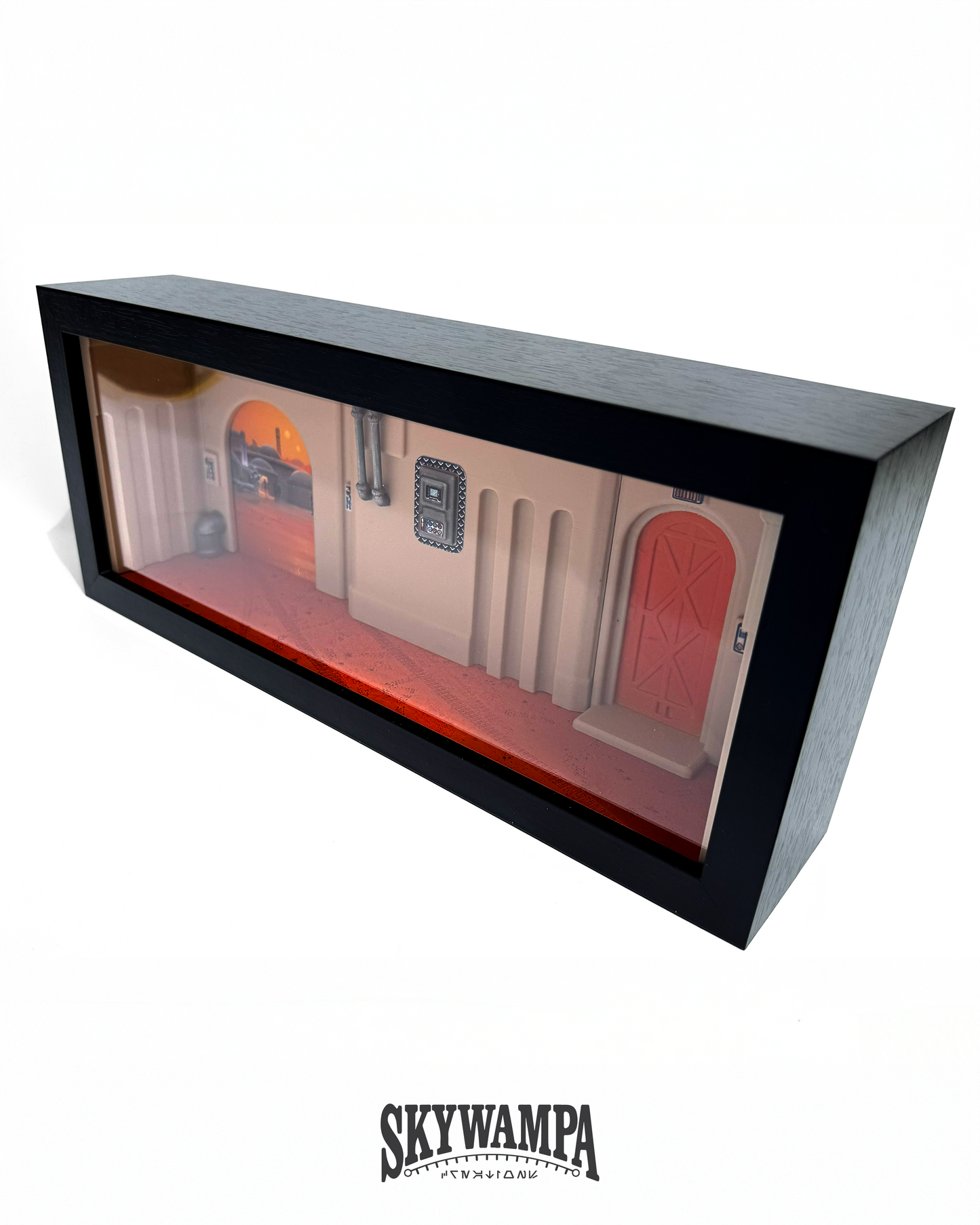 Star Wars Action Figure Display Case for 3.75" Figures – Wall Mounted Tatooine Diorama Display Shelf