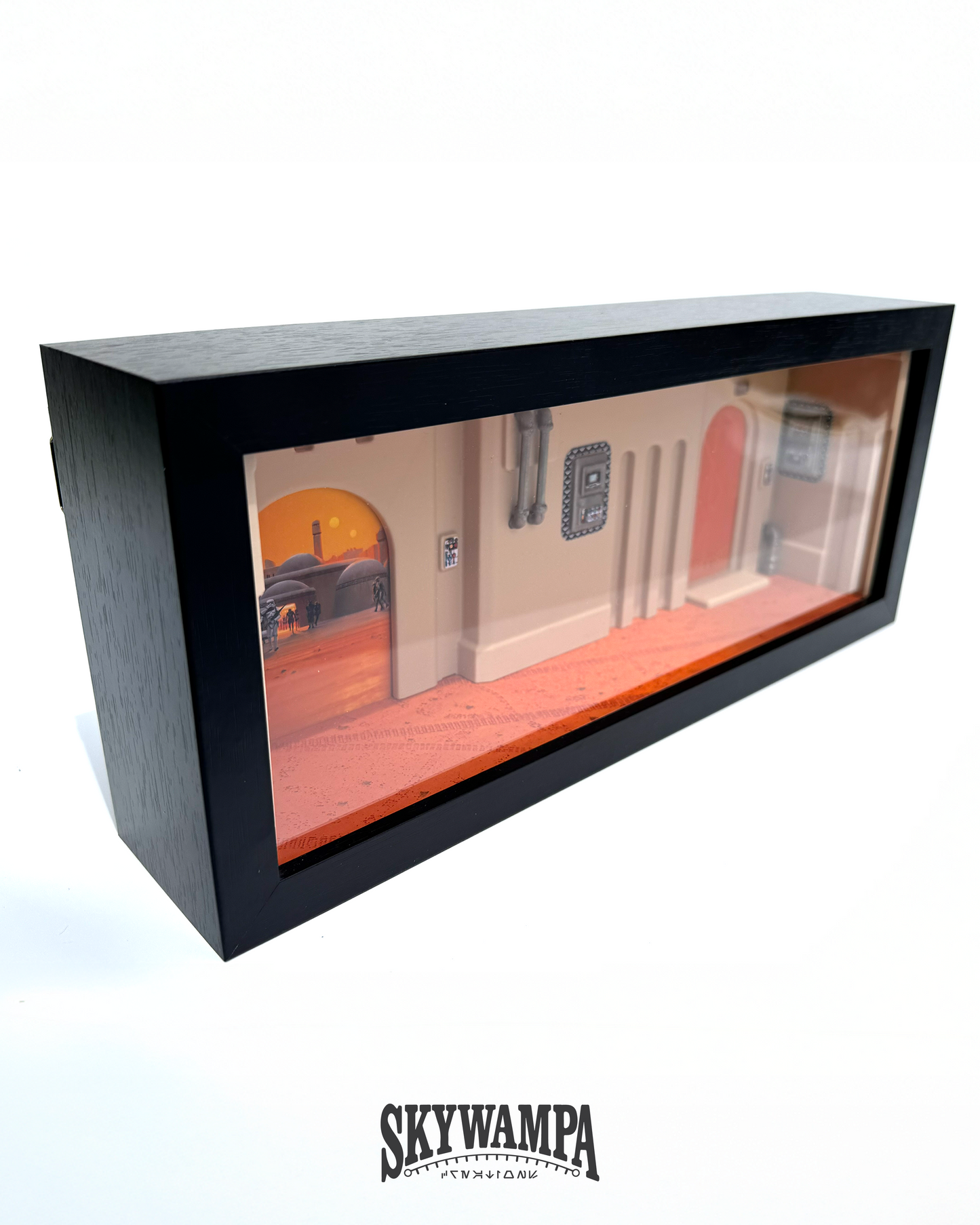 Star Wars Action Figure Display Case for 3.75" Figures – Wall Mounted Tatooine Diorama Display Shelf