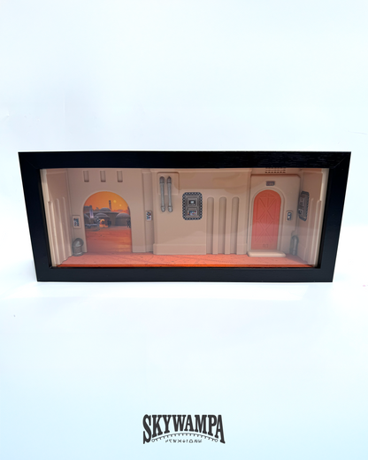 Star Wars Action Figure Display Case for 3.75" Figures – Wall Mounted Tatooine Diorama Display Shelf