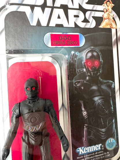 Custom 0-0-0 Triple Zero Droid Action Figure | Vintage Kenner Style Figure