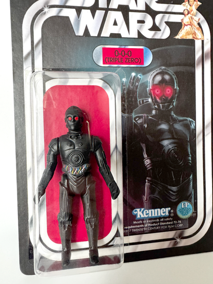 Custom 0-0-0 Triple Zero Droid Action Figure | Vintage Kenner Style Figure