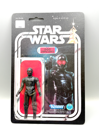 Custom 0-0-0 Triple Zero Droid Action Figure | Vintage Kenner Style Figure