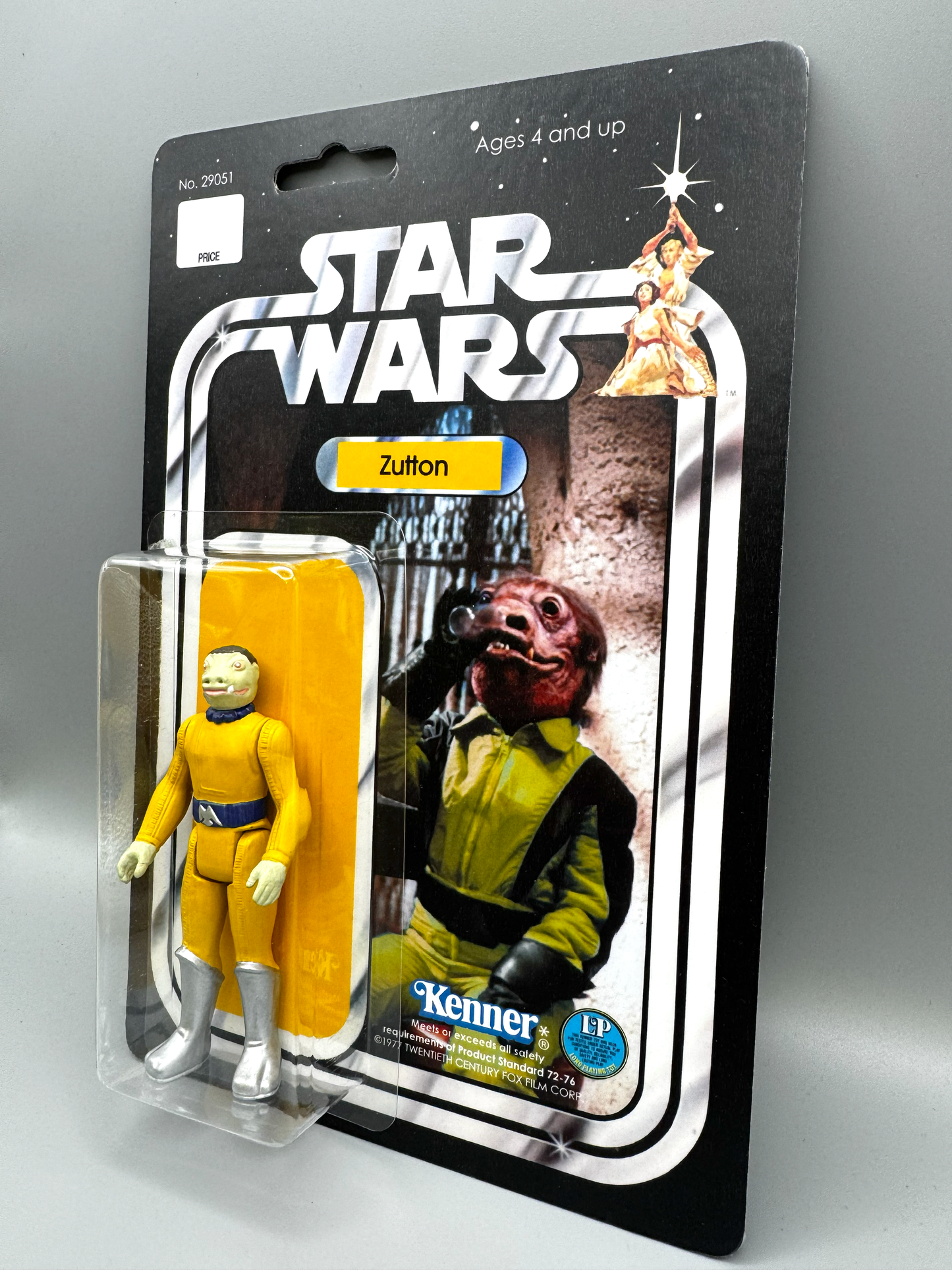 Custom Yellow Snaggletooth Zutton Action Figure | Vintage Kenner Style Figure